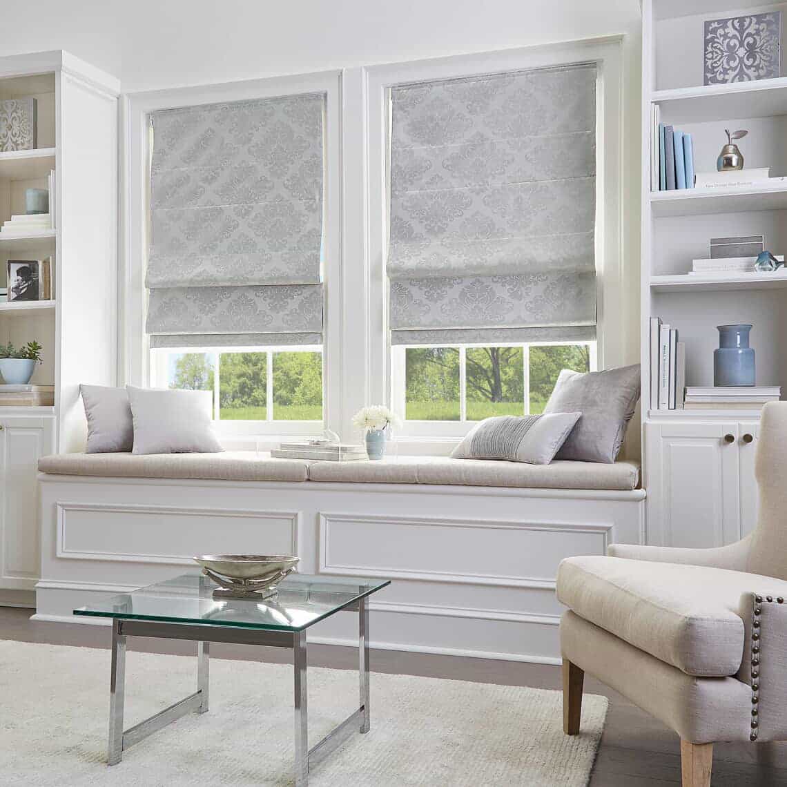 White-Roman-Shades-in-living-room